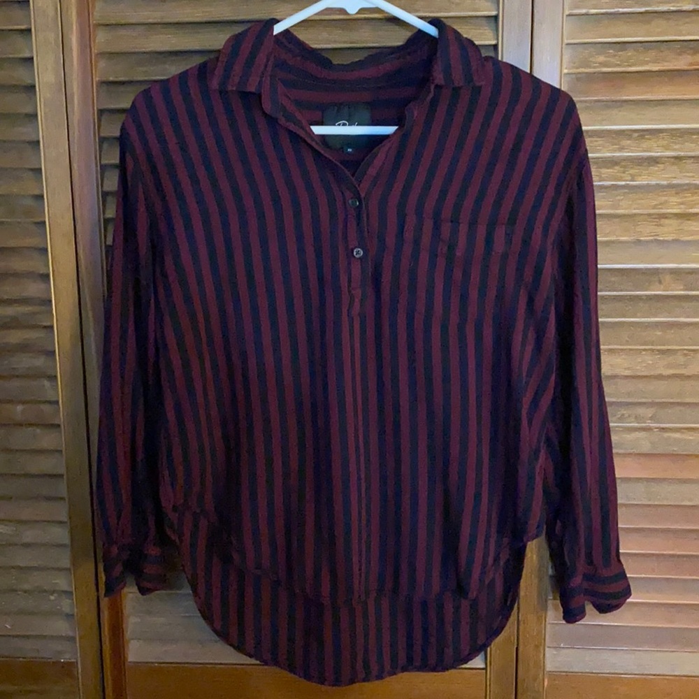 Black & burgundy blouse
